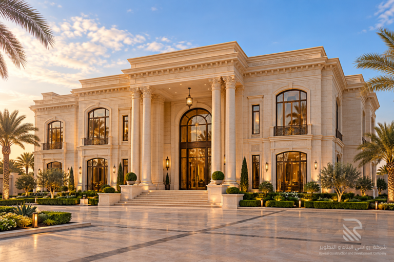 Home golden hour neoclassical palace in saudi arabia