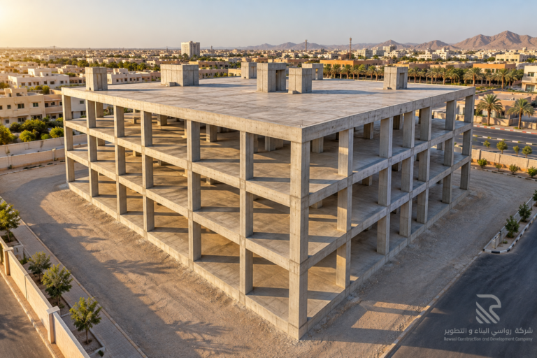Home saudi four storey concrete frame aerial