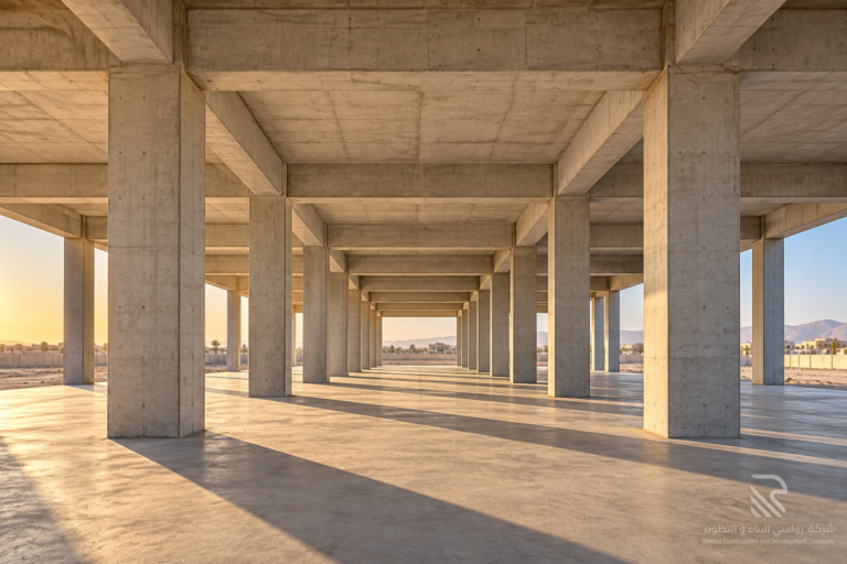 Home sunlit concrete bays in saudi arabia
